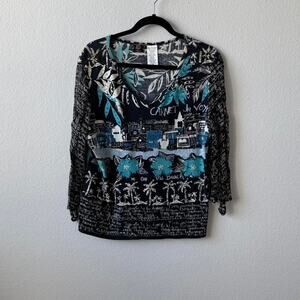 Vintage black and blue travel